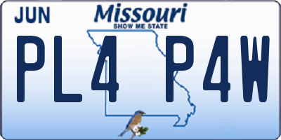 MO license plate PL4P4W