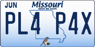 MO license plate PL4P4X