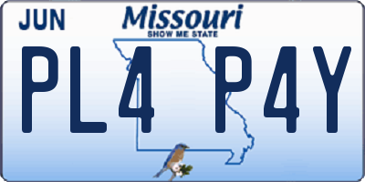 MO license plate PL4P4Y