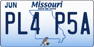 MO license plate PL4P5A