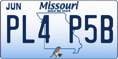 MO license plate PL4P5B