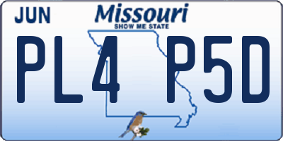 MO license plate PL4P5D