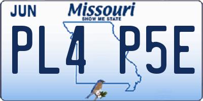 MO license plate PL4P5E