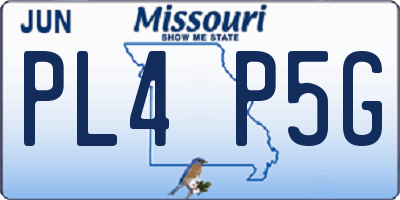 MO license plate PL4P5G