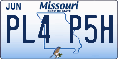 MO license plate PL4P5H
