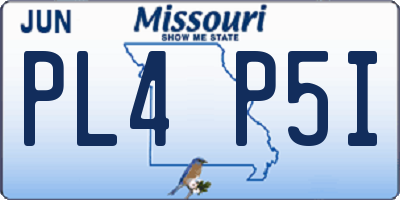MO license plate PL4P5I