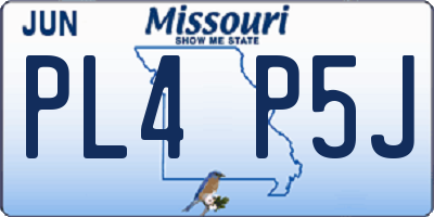 MO license plate PL4P5J