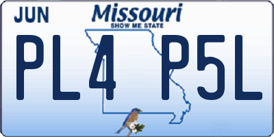 MO license plate PL4P5L
