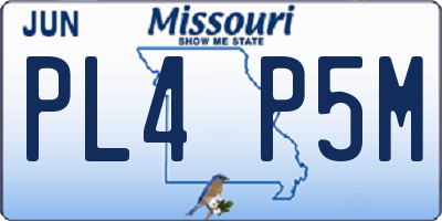 MO license plate PL4P5M
