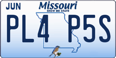MO license plate PL4P5S