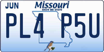 MO license plate PL4P5U