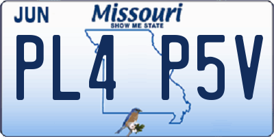 MO license plate PL4P5V