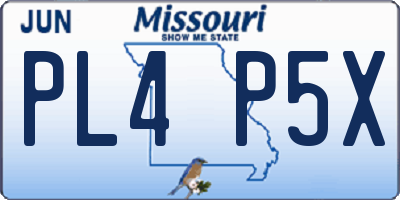 MO license plate PL4P5X