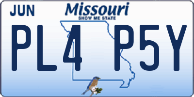 MO license plate PL4P5Y