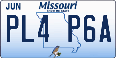 MO license plate PL4P6A