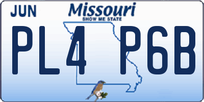 MO license plate PL4P6B