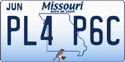 MO license plate PL4P6C