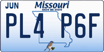 MO license plate PL4P6F