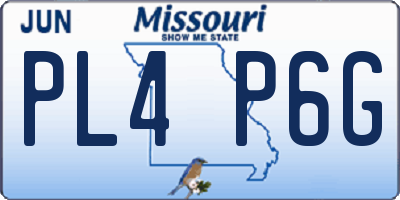 MO license plate PL4P6G