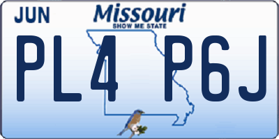 MO license plate PL4P6J