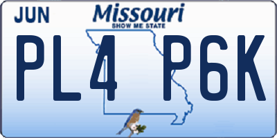 MO license plate PL4P6K