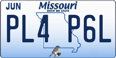 MO license plate PL4P6L