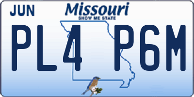 MO license plate PL4P6M