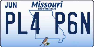 MO license plate PL4P6N