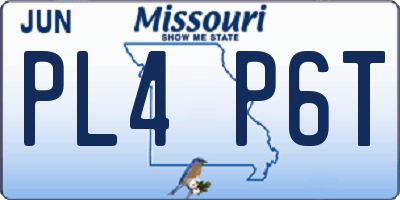 MO license plate PL4P6T