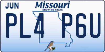 MO license plate PL4P6U