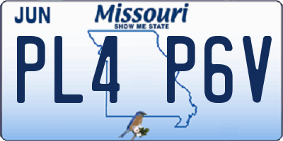 MO license plate PL4P6V