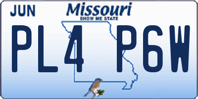MO license plate PL4P6W