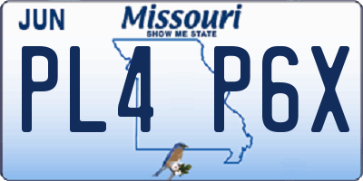 MO license plate PL4P6X