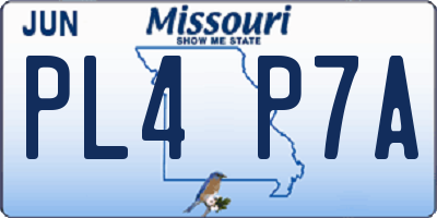 MO license plate PL4P7A