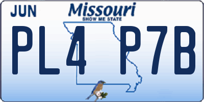 MO license plate PL4P7B