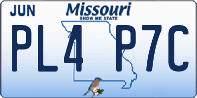MO license plate PL4P7C