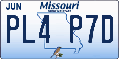 MO license plate PL4P7D