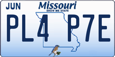MO license plate PL4P7E