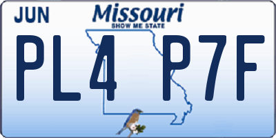 MO license plate PL4P7F