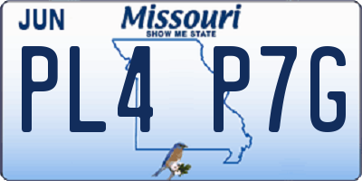 MO license plate PL4P7G