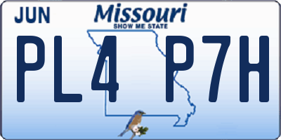 MO license plate PL4P7H