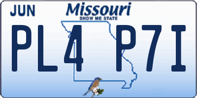 MO license plate PL4P7I