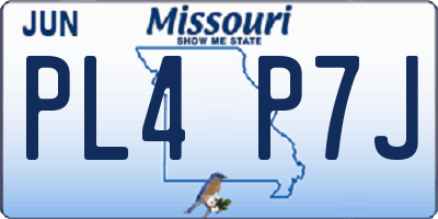 MO license plate PL4P7J