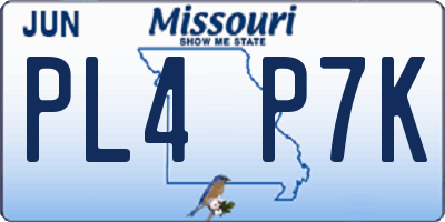 MO license plate PL4P7K