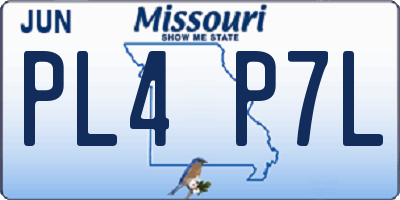 MO license plate PL4P7L