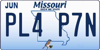 MO license plate PL4P7N