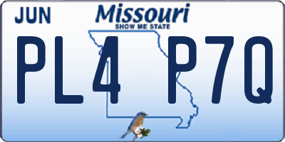 MO license plate PL4P7Q