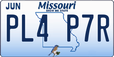 MO license plate PL4P7R
