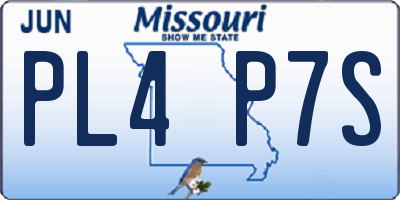 MO license plate PL4P7S