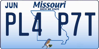 MO license plate PL4P7T